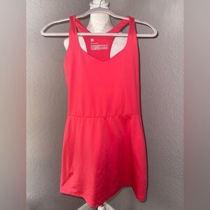 Bright Coral Sleeveless V-Neck Dress Tennis dress skort